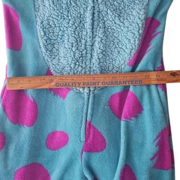 Disney Monsters Inc Sully Adult Onesie Pajamas Costume Blue Purple S/M Cosplay - Picture 15 of 16